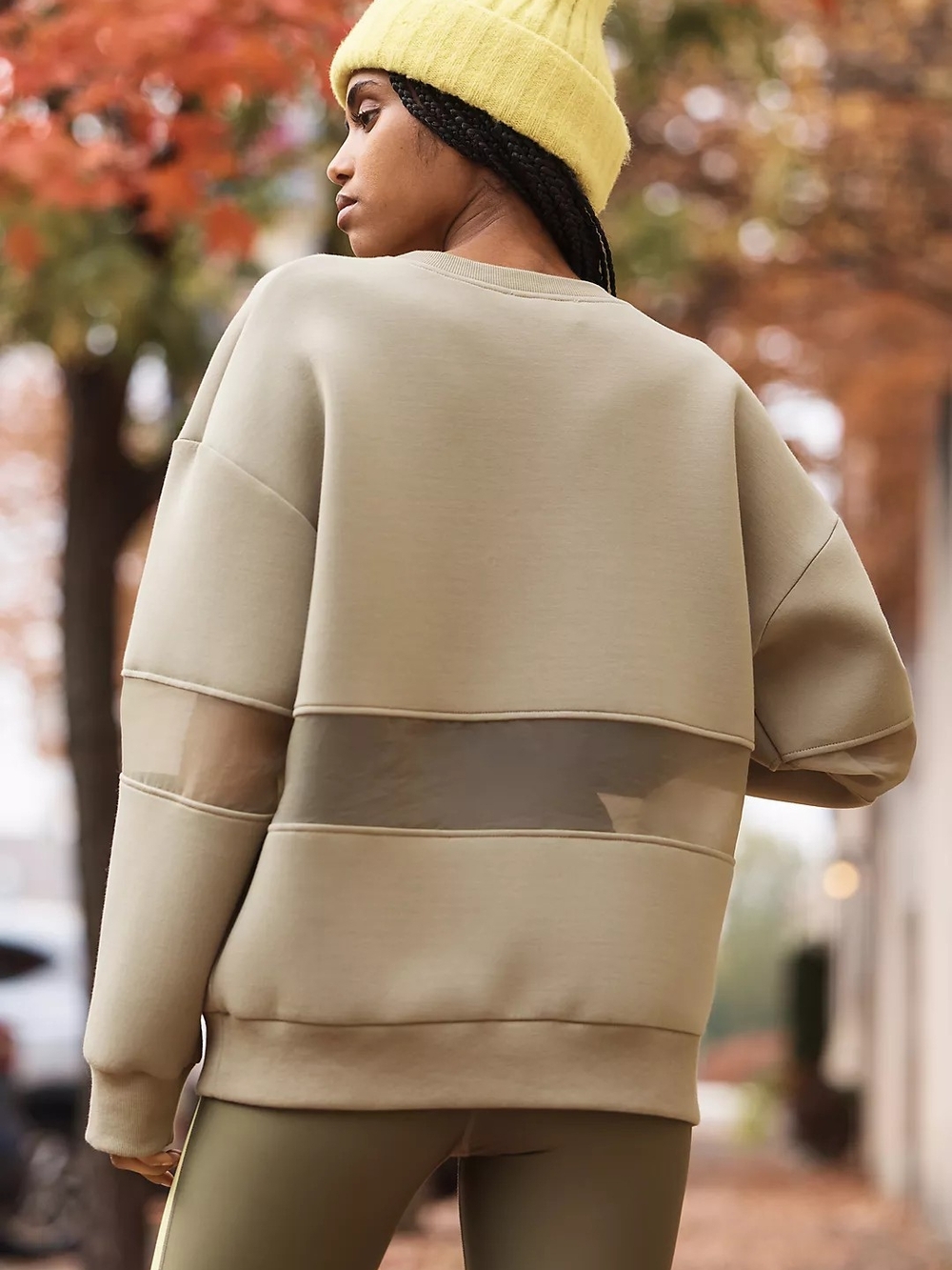 Anthropologie Mesh Paneled Crewneck Sweatshirt